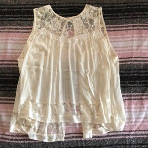 California Gypsy Cream Lace Tank